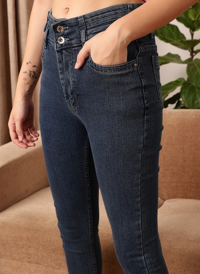 STREET 9 جينز أزرق نسائي بخصر متوسط وقصة ضيقة مريحة - Image 5