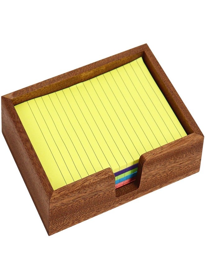MultiBey Sapele Wood 4x6 Inch Sticky Note Holder, Wooden Notepad Dispenser and Desktop Organizer for Office, School, Home Supplies - Image 1