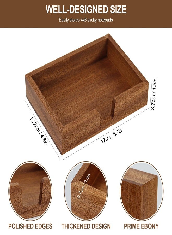 MultiBey Sapele Wood 4x6 Inch Sticky Note Holder, Wooden Notepad Dispenser and Desktop Organizer for Office, School, Home Supplies - Image 3