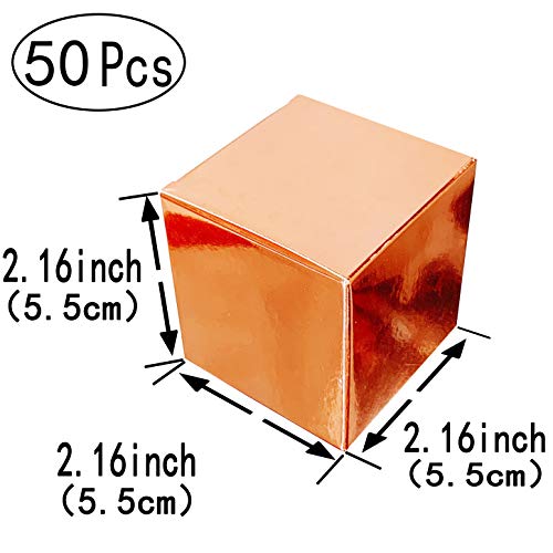 AWESON PARTY Rose Gold Party Favors Boxes - Small Candy Treat Gift Boxes Bulk Wedding Bachelorette Bridal Shower Birthday Party Boxes Supplies, 50pc - Image 2
