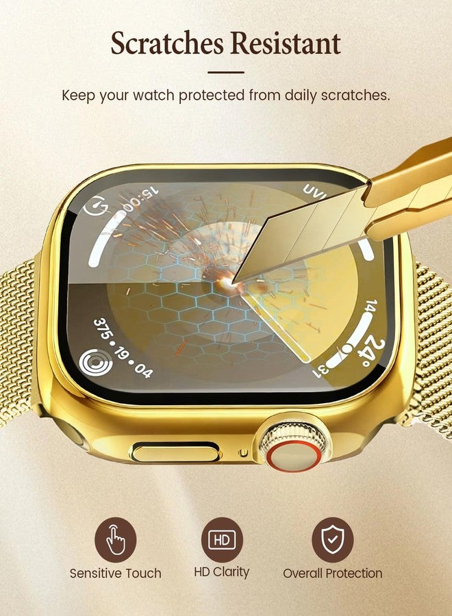 BandSmith Waterproof Stainless Steel Milanese Band with Case Compatible for Apple Watch (Gold, 40mm-Series 6 5 4 SE) - Image 4
