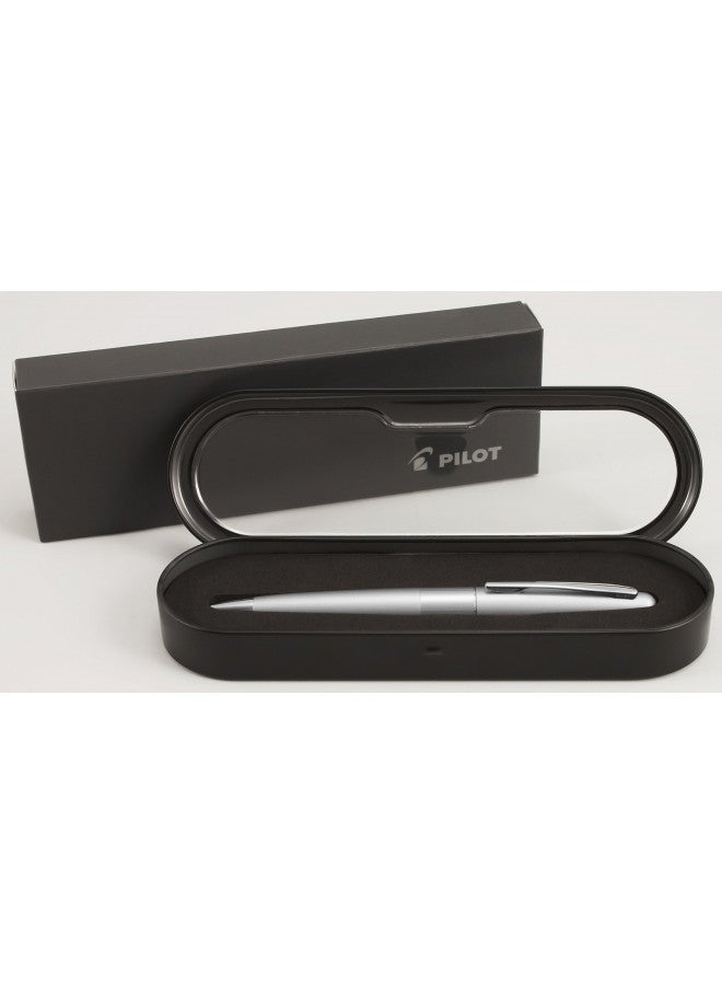 PILOT قلم حبر من مجموعة بايلوت ميتروبوليتان، برميل فضي، تصميم كلاسيكي، رأس رفيع، حبر أسود (91113) - Image 3