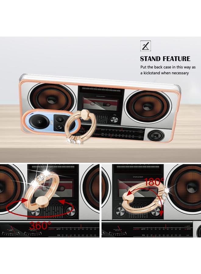 اس-توب جراب لهاتف OPPO Reno10 5G Global مطلي بالكهرباء ثنائي الجانب مع حامل حلقي - Image 3