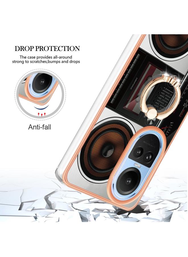 اس-توب جراب لهاتف OPPO Reno10 5G Global مطلي بالكهرباء ثنائي الجانب مع حامل حلقي - Image 4