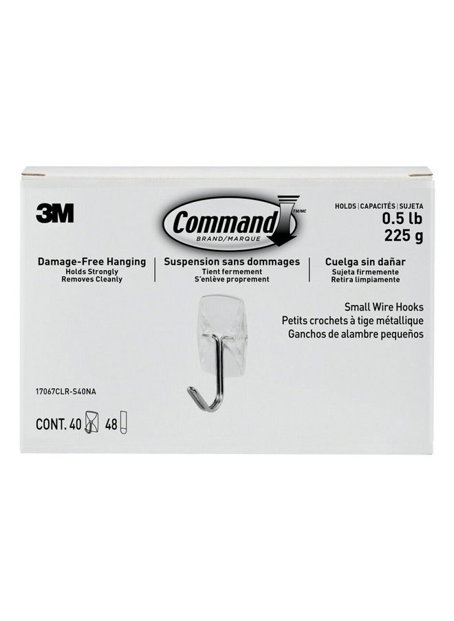 Command Command Small Clear Wire Toggle Hooks, 40 Hooks and 48 Command Strips, Damage Free Hanging Wall Hooks with Adhesive Strips, Adhesive Hooks for Hanging Christmas Decorations, Holds up to 0.5 lb  - Image 1