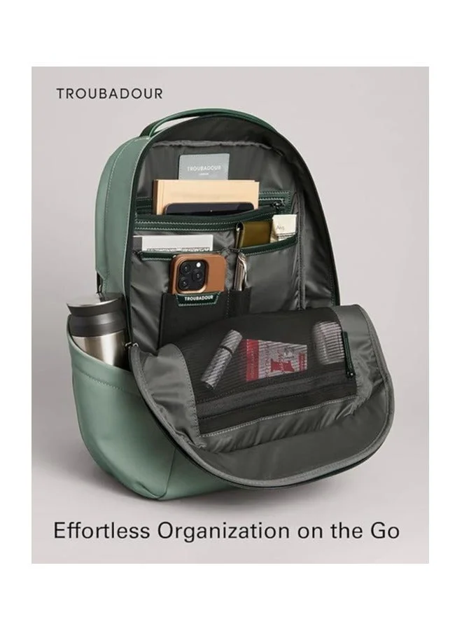 Troubadour Apex Backpack 3.0 Green Smoke Apex 3.0 Backpack Premium Vegan, Waterproof Material - Laptop Sleeve, Comfort Straps-Green  | Best Price UAE