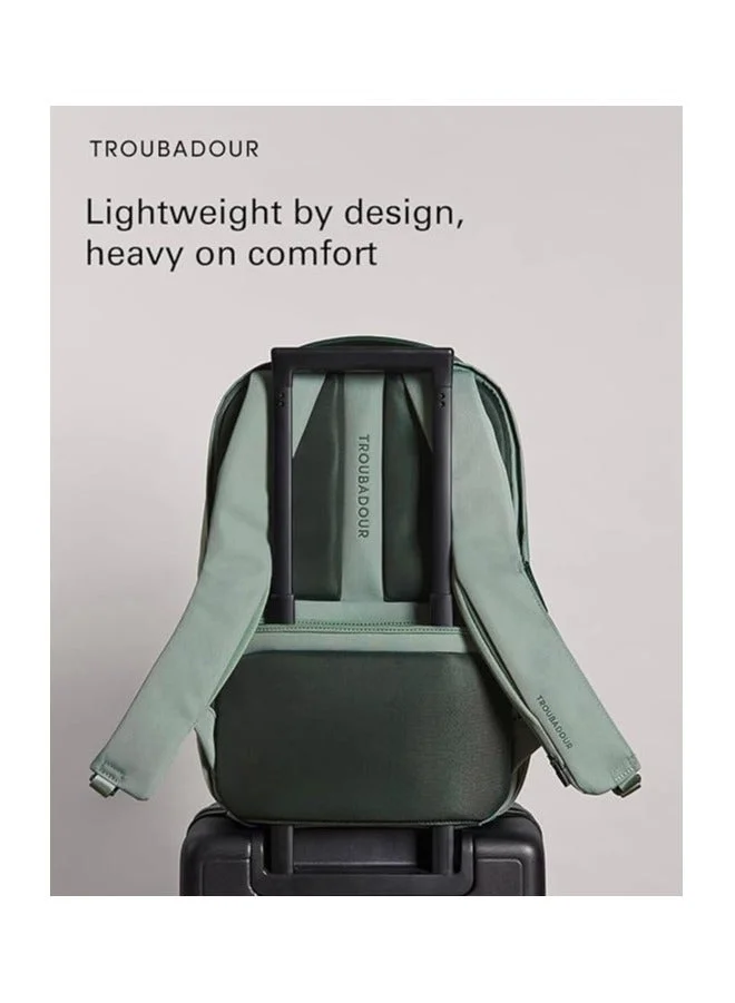Troubadour Apex Backpack 3.0 Green Smoke Apex 3.0 Backpack Premium Vegan, Waterproof Material - Laptop Sleeve, Comfort Straps-Green  | Best Price UAE