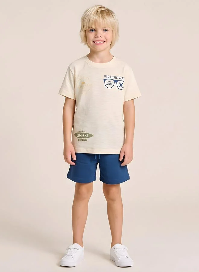 Take Two  Boys Graphic Cotton T-Shirt and Shorts Set By Juniorloom for Men | Best Price UAE