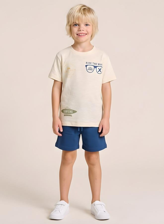 Take Two Boys Graphic Cotton T-Shirt and Shorts Set By Juniorloom - Image 4