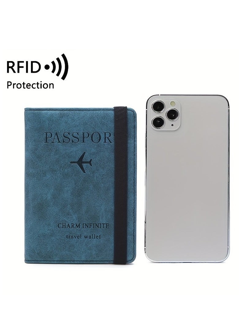 ماركة غير محددة 1 قطعة حقيبة جواز سفر متعددة البطاقات مضادة للسرقة RFID، حقيبة مستندات تذاكر السفر للخارج، حامل جواز سفر متعدد الوظائف بأناقة بسيطة  - Image 4