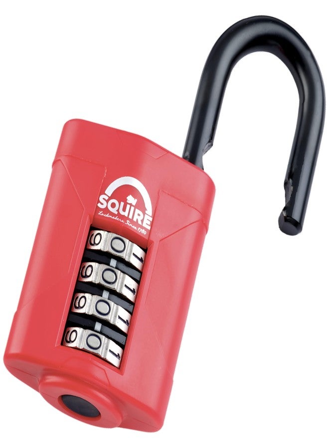Squire Heavy Duty Padlock (CP50RED) - Toughest Steel Shackle - 4 Wheel 2" Wide Combination Padlock (Red) - Alloy Steel for Corrosion Resistance - Weatherproof Lock for Home, School & Garage - Image 3