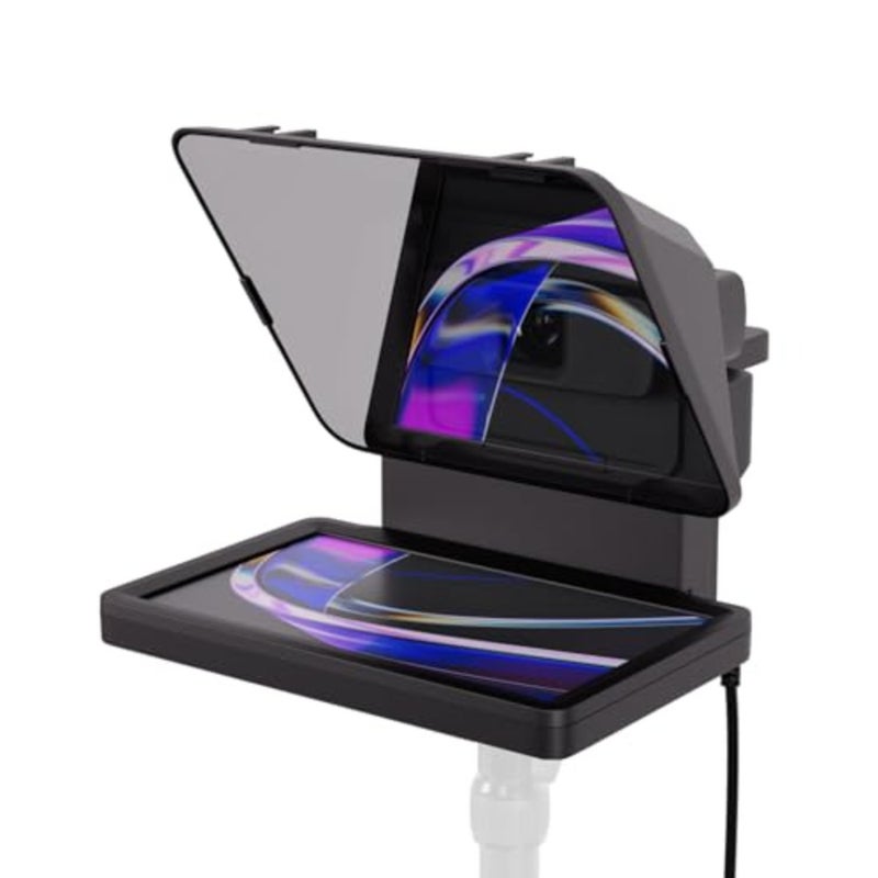 موجه - جهاز Teleprompter مع شاشة مدمجة لليوتيوب، Twitch، Zoom، MS Teams وأكثر من ذلك، يدعم DSLR/كاميرا الويب/الهاتف الذكي، شاشة عرض السحب والإفلات، يعمل مع Mac/PC وStream Deck - Image 1
