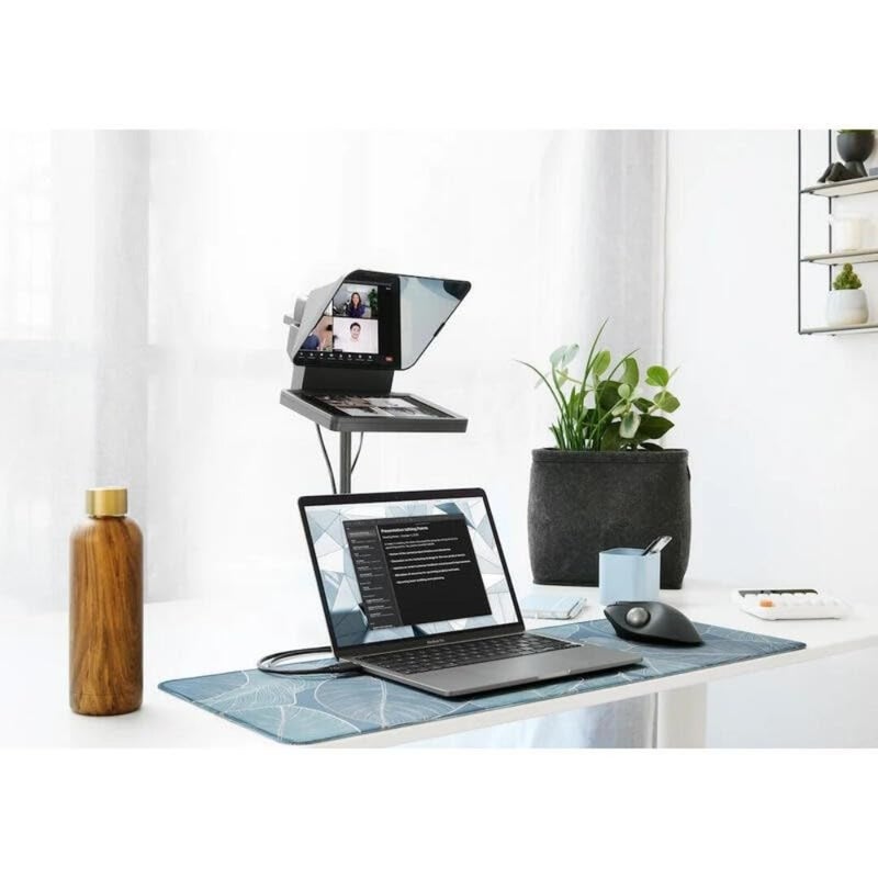 موجه - جهاز Teleprompter مع شاشة مدمجة لليوتيوب، Twitch، Zoom، MS Teams وأكثر من ذلك، يدعم DSLR/كاميرا الويب/الهاتف الذكي، شاشة عرض السحب والإفلات، يعمل مع Mac/PC وStream Deck - Image 2