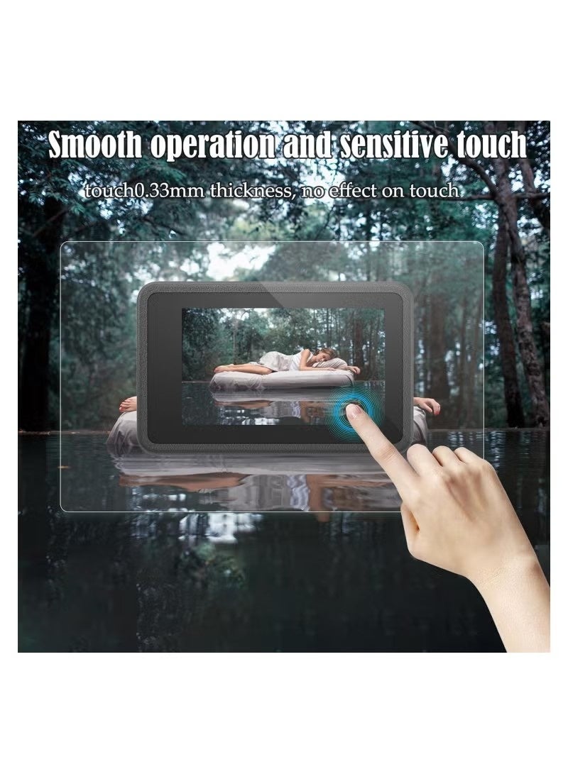 Screen Protector for DJI OSMO Action 4 Camera, Osmo Action 4 Lens Protector, Tempered Glass LCD Display Film, Silicone Lens Cap Cover, 0.3mm 9H Hardness Anti-Scratch Anti-Bubble (6+2 Pack) - Image 2