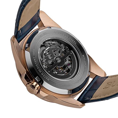 Bulova ساعة بولوفا الكلاسيكية للرجال سوتون 3 يد 21 جوهرة أوتوماتيكية، احتياطي طاقة 42 ساعة، قرص هيكلي، عقارب مضيئة، مقاومة للماء حتى 100 متر، 43 مم - Image 5