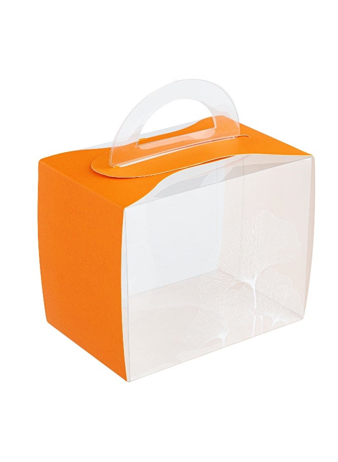 Restaurantware 5 Inch x 3.25 Inch Individual Cupcake Boxes, 100 Disposable Cupcake Display Boxes - With Handle, Leaf Accent, Clear Plastic Single Cupcake Containers, For Weddings Or Birthdays - Image 2