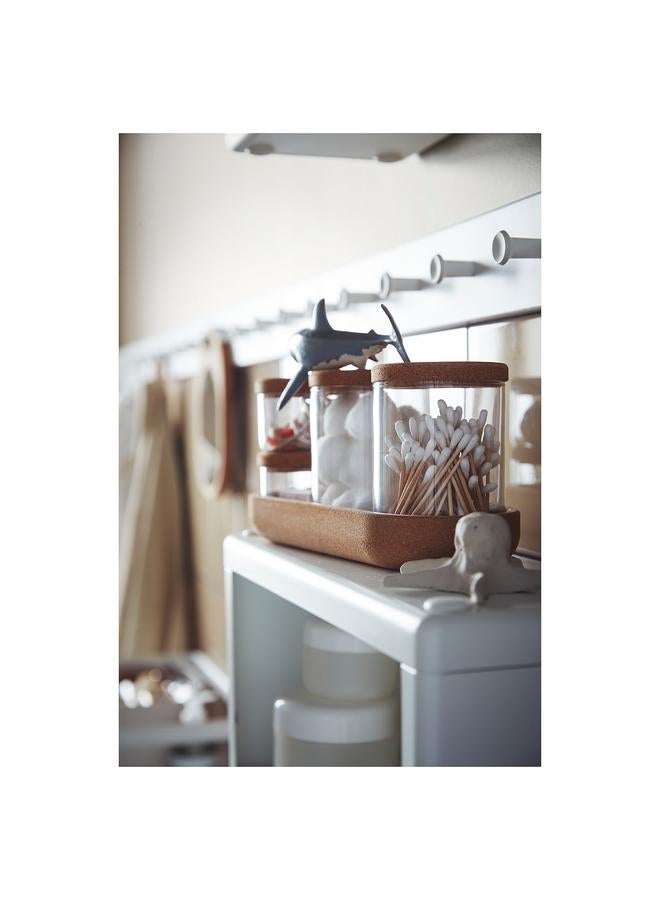 Zaboon Jar with lid and tray, set of 5, glass cork - Image 3