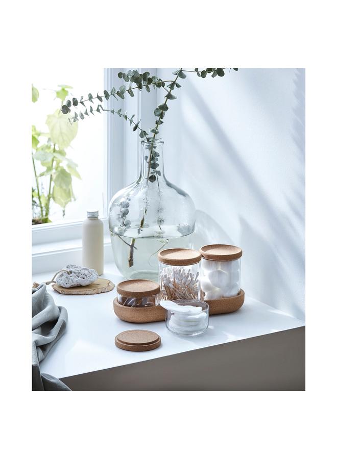 Zaboon Jar with lid and tray, set of 5, glass cork - Image 2