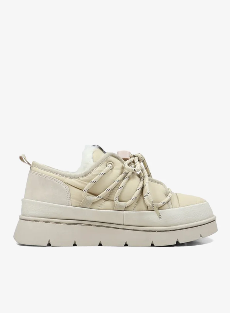 جاب Women's Panelled Lace-Up Low Ankle Sneakers