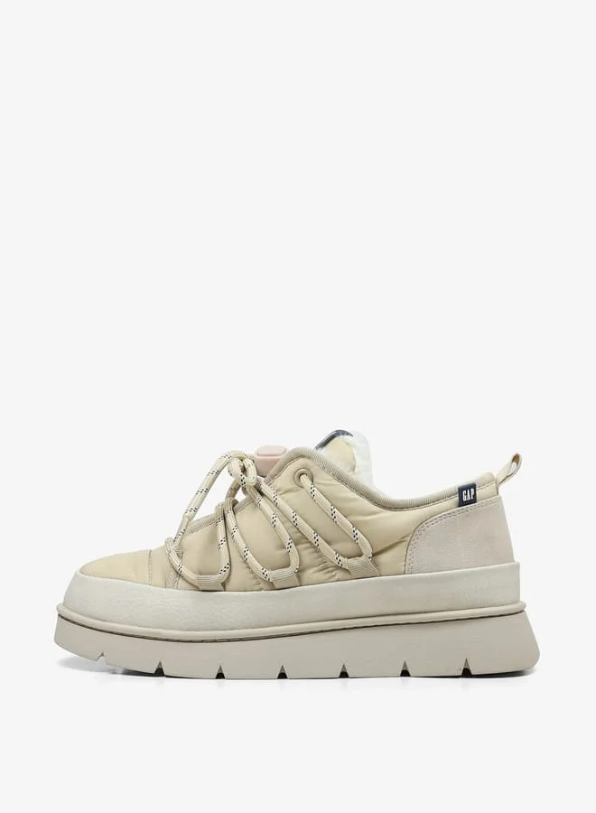 جاب Women's Panelled Lace-Up Low Ankle Sneakers