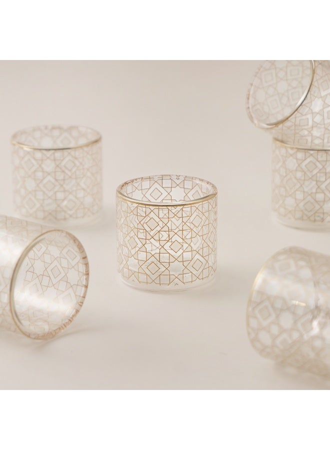 Dallaty Glass Coffee Cups Set 6Pcs, Gold - Image 1