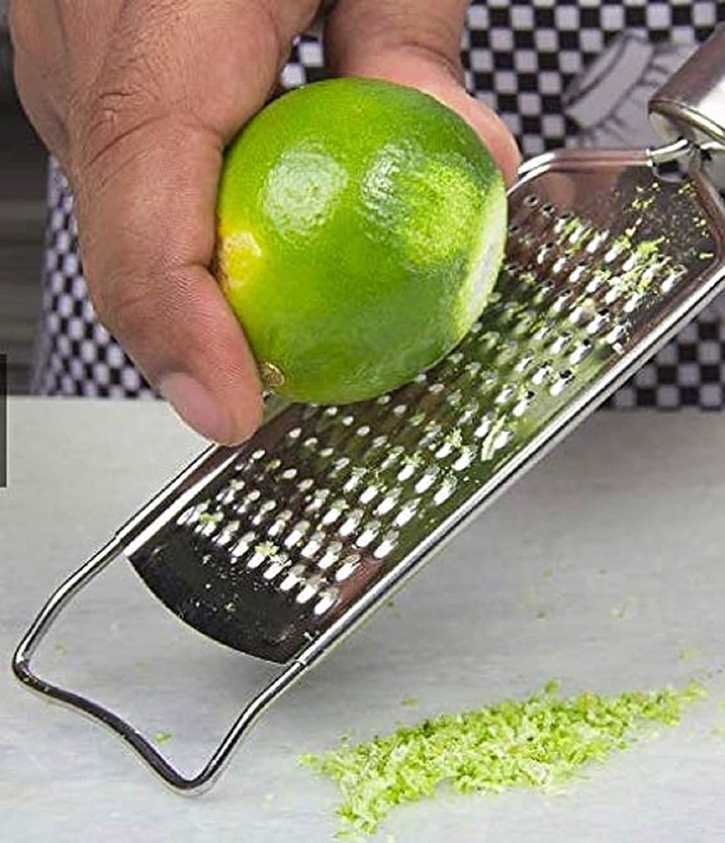 Black Olive Carrot Greater, Stainless Steel Vegetable Slicer, Carrot Grater, Cheese Grater, Ginger Grater, Coconut Grater Chocolate Grater, Garlic Grater Slicer Cutter for Kitchen (Silver) (SS Grater) - Image 5