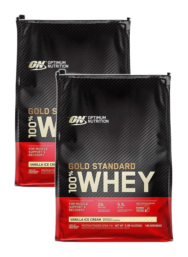 Optimum Nutrition عرض حزمة حصرية - على 100% واي جولد ستاندرد بنكهة آيس كريم الفانيليا 10 رطل - Image 1