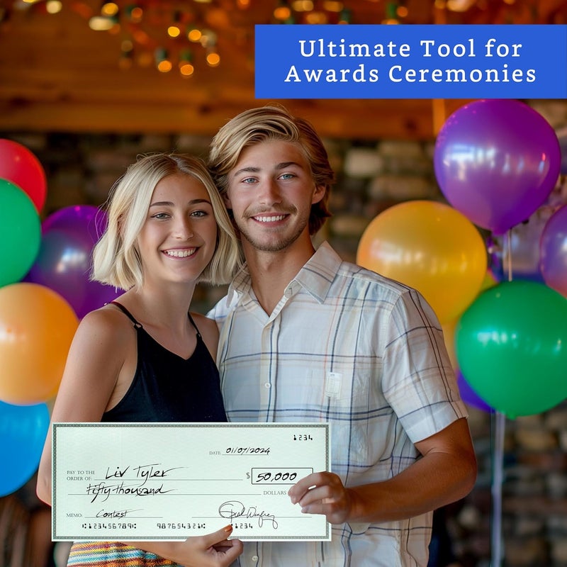 FIESTA WRAPS Giant Check (23.5 x 12.5 inches - Medium Size) - Big Checks for Presentations, Awards, Donations, Ceremonies and Events - Image 5