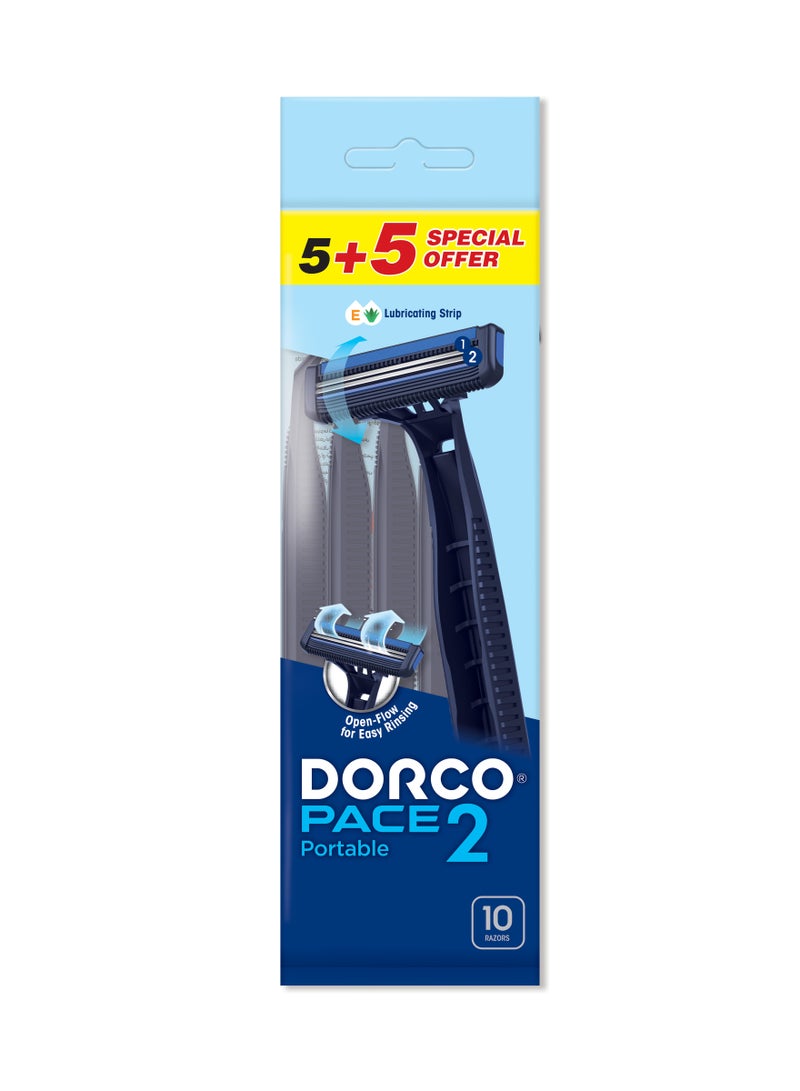 DORCO Pace2 Men Disposable Razor 5 Plus 5 - Image 1