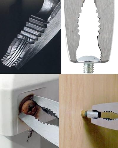 VAMPLIERS 2-Piece Stripped Screw Extractor Kit Made in Japan: 6.25" Screw Removal Pliers + Recessed Screw Extractor. Remove any Rusted/Damaged/Broken or Sunken Screws. - Image 3