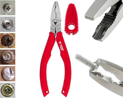 VAMPLIERS 2-Piece Stripped Screw Extractor Kit Made in Japan: 6.25" Screw Removal Pliers + Recessed Screw Extractor. Remove any Rusted/Damaged/Broken or Sunken Screws. - Image 2