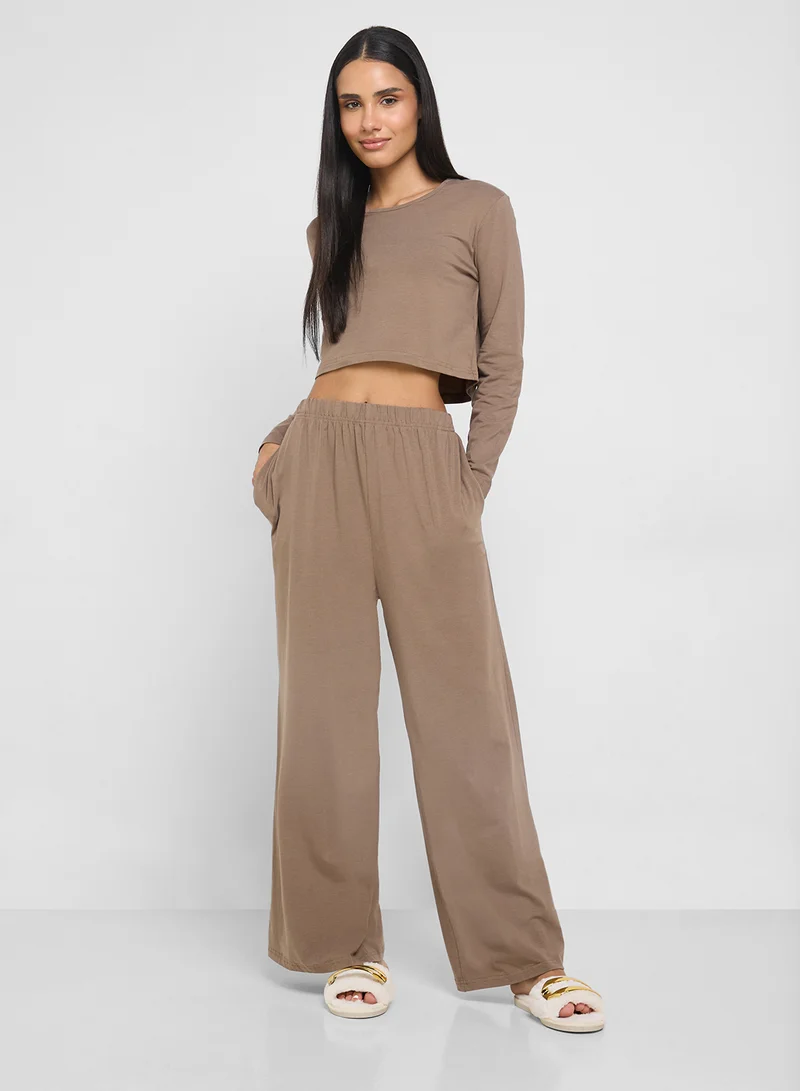 Ginger Cotton Long Sleeves Top & Relaxed Pyjama Set