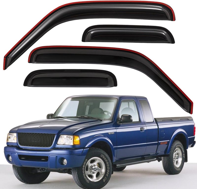 Lightronic WV94423 Side Window Visor Deflector Rain Guard Set for Ford Ranger and Mazda B-Series - Image 1