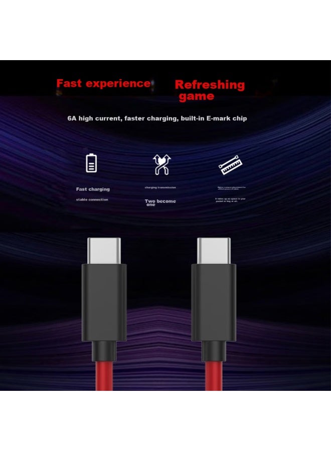 nubia كابل بيانات Type-c 120 واط، شاحن هاتف سريع بمدخلين Type-c 6 أمبير، كابل بيانات أصلي Red Magic 8pro/7pro متوافق مع أجهزة لابتوب هواوي وشاومي - Image 2