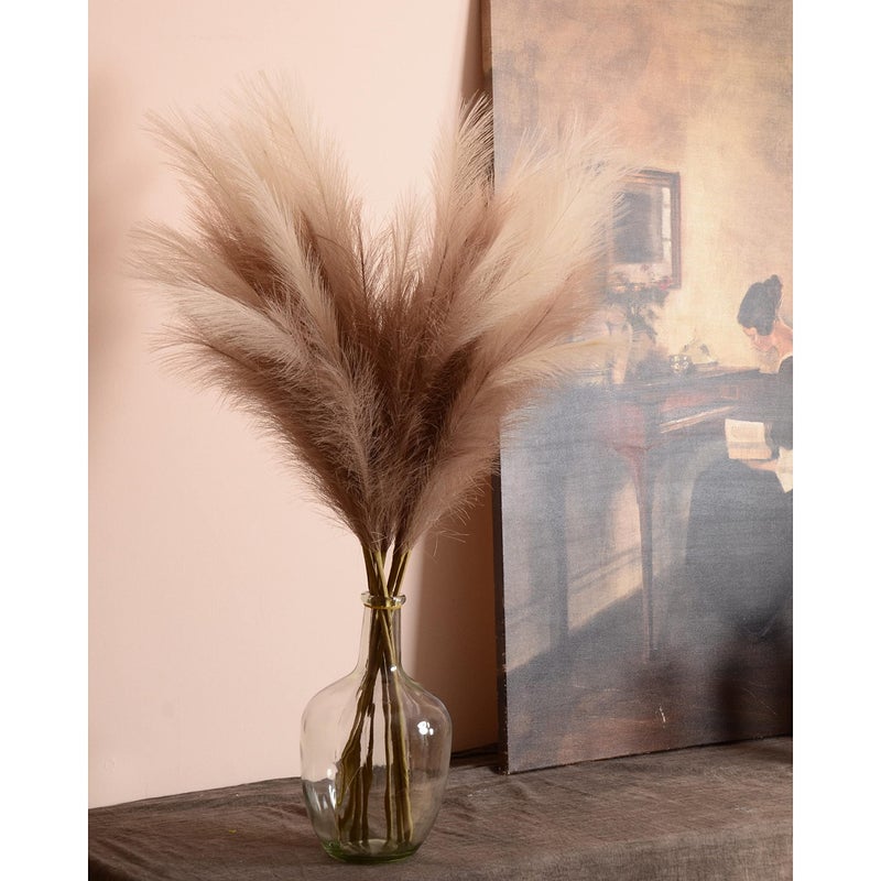 Qubitful Faux Pampas Grass, 9 PCS 37''/3.1FT Tall Fluffy Fake Pompas Floral, Large Artificial Pompous Grass Branches for Floor Vase Fillers, Boho Farmhouse Room Wedding Decor (Mixed Color) - Image 3