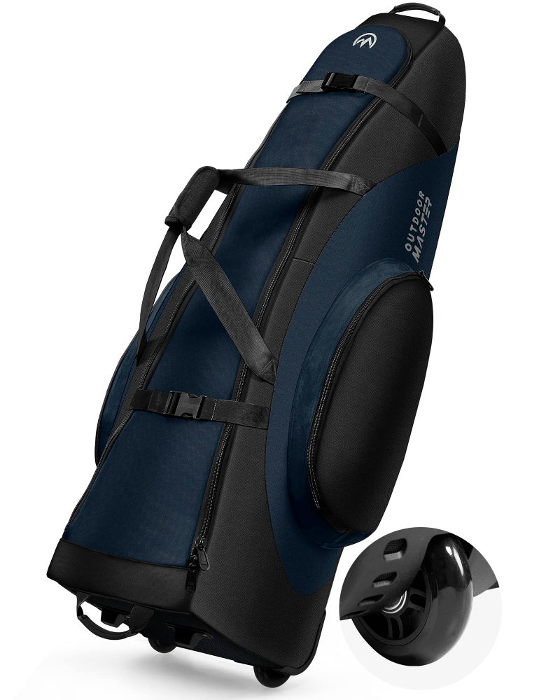 OutdoorMaster OutdoorMaster Padded Golf Club Travel Bag with Wheels, 900D Heavy Duty Oxford Waterproof - Alligators - Blue - Image 1