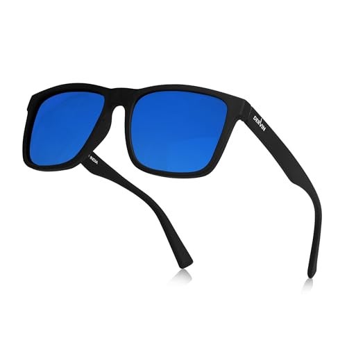 Dervin UV Protected Polarized Square Sunglasses for Men and Women (Black-Blue) - Image 4