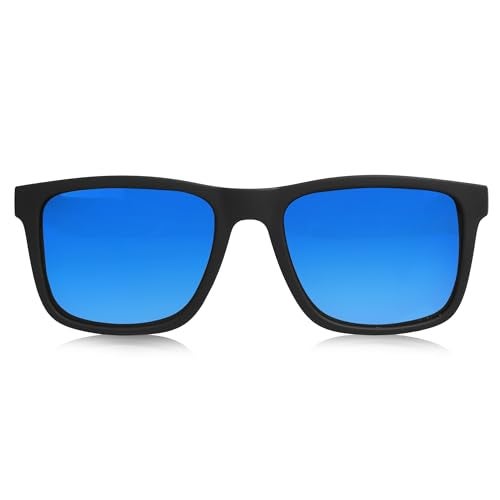 Dervin UV Protected Polarized Square Sunglasses for Men and Women (Black-Blue) - Image 2