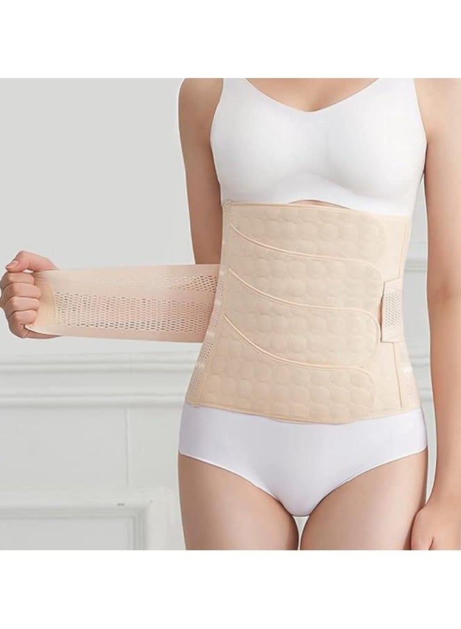 EMXEE Premium Waist Trainer Belt for Slimming, Enhanced Core Support and Comfortable Fit Waist Shaping Belt - Accelerate Weight Loss and Achieve a Sculpted Figure with Our Adjustable Waist Trimmer Beige - Image 1