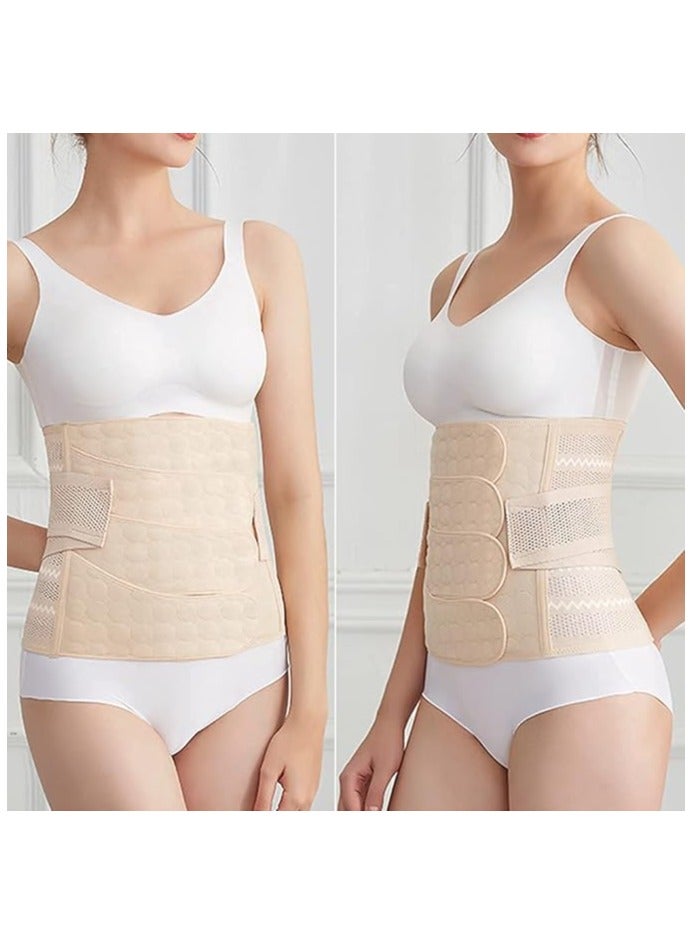EMXEE Premium Waist Trainer Belt for Slimming, Enhanced Core Support and Comfortable Fit Waist Shaping Belt - Accelerate Weight Loss and Achieve a Sculpted Figure with Our Adjustable Waist Trimmer Beige - Image 2