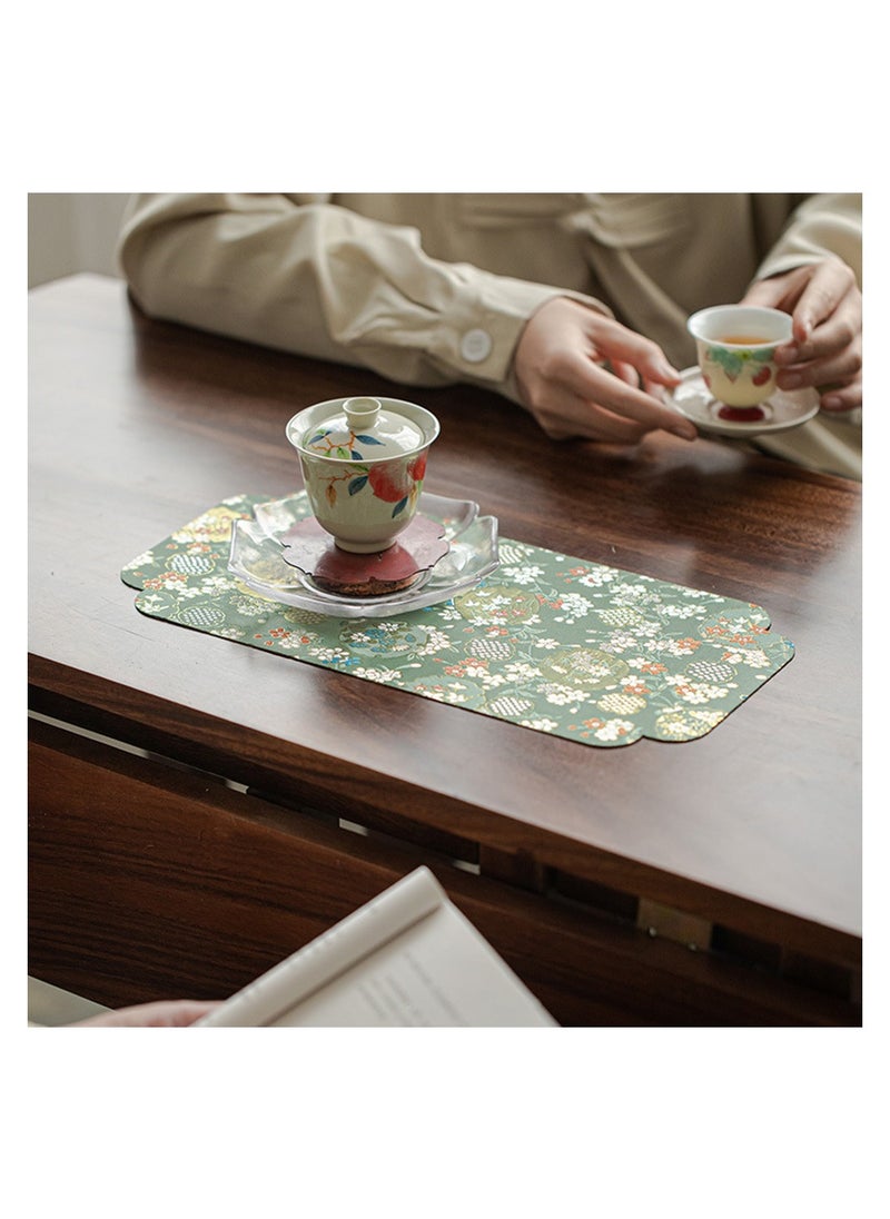 Generic Chinese Style Retro Tea Mat Exquisite Embroidery Elegant Lady Kung Fu Tea Accessories For Home Teahouse Heat Resistant Double-sided Tablemat Flag  - Image 1