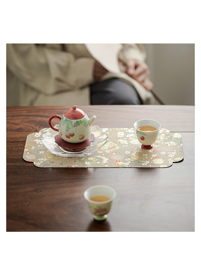 Generic Chinese Style Retro Tea Mat Exquisite Embroidery Elegant Lady Kung Fu Tea Accessories For Home Teahouse Heat Resistant Double-sided Tablemat Flag  - Image 5