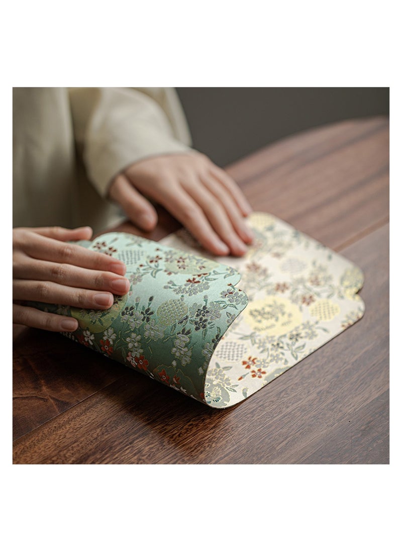 Generic Chinese Style Retro Tea Mat Exquisite Embroidery Elegant Lady Kung Fu Tea Accessories For Home Teahouse Heat Resistant Double-sided Tablemat Flag  - Image 4