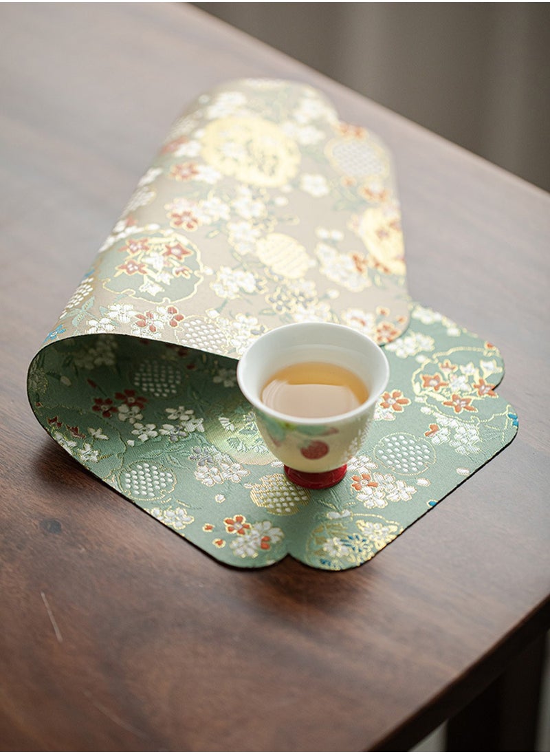 Generic Chinese Style Retro Tea Mat Exquisite Embroidery Elegant Lady Kung Fu Tea Accessories For Home Teahouse Heat Resistant Double-sided Tablemat Flag  - Image 2