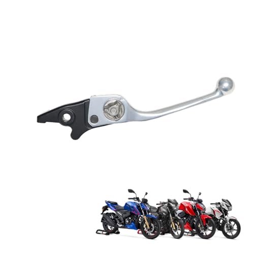TVS Bike Adjustable Brake Lever for BS6 RTR Bikes, Ajustable CAM for 3 Position, 14mm Travel, Handle Guard Aluminium Material, Silver - Image 1