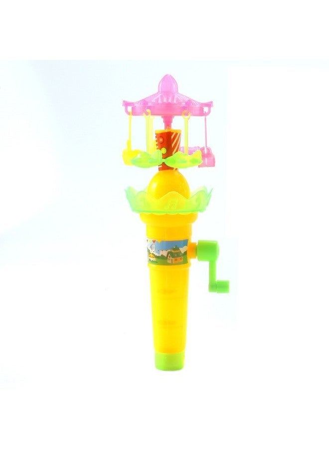 Children's Hand-cranked Carousel Lotus Lamp Small Windmill Luminous Toy Lighting Educational Fun Gift Tremolo-Color:Carousel-Specifications:Standard  - Image 1