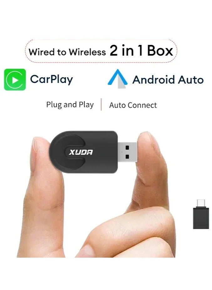 زودا مهايئ لاسلكي جديد من XUDA لدعم CarPlay وAndroid Auto، علبة ذكية صغيرة، توصيل وتشغيل، اتصال WiFi سريع، عالمي. - Image 2