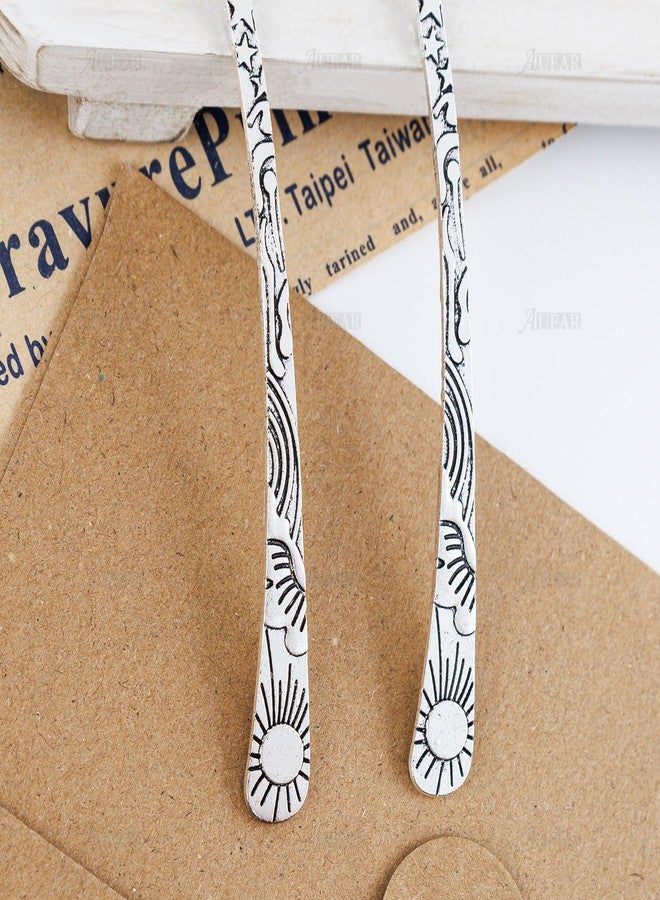 AUEAR, 20 Pack Metal Bookmarks Carved Hook Bookmark Vintage Book Markers with for Reader (Silver) - Image 3