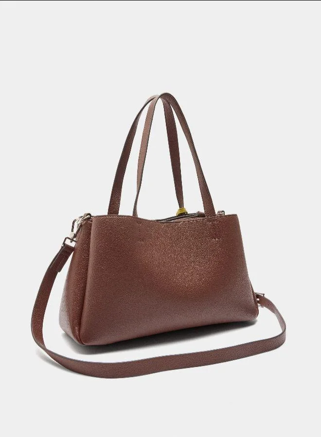 PARFOIS Brown Plain tote bag with pendant for Women | Best Price UAE