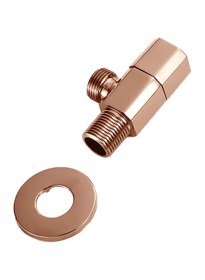 Angle Stop Valve, Brass Shut Off Switch, Square Rose Gold Water Control for Bathroom Toilet Bidet Shower - Image 1